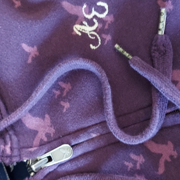 🦅7xHP🦅 Vtg AEO All Over Logo Fleece Full Zip Hoodie - Picture 2 of 14